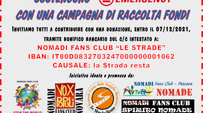 “La Strada resta – Nomadi Fan Club per Emergency” il resoconto